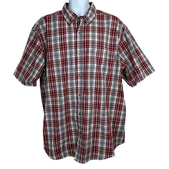 Wolverine Red Plaid Button Down Short Sleeve Shirt Size XXL - Picture 1 of 6
